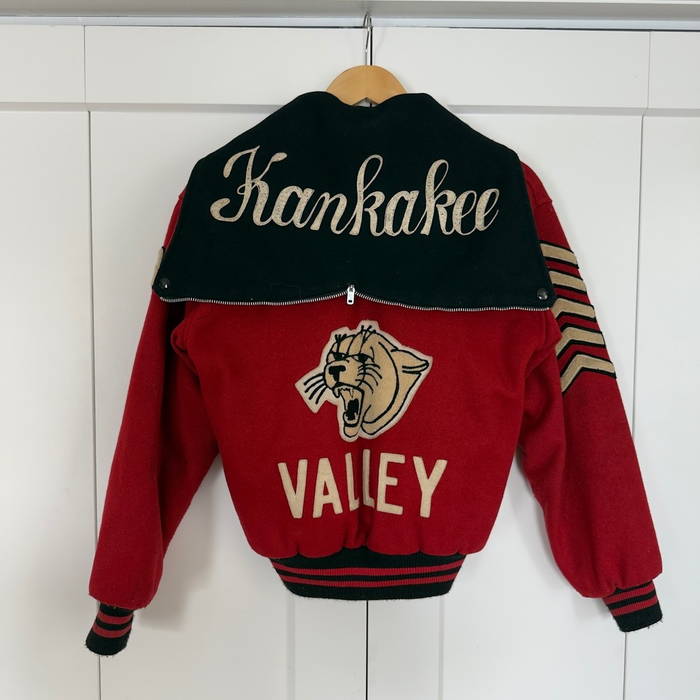 Womens Fordham Quality Casuals Varsity Jacket Small Red Kankakee Valley Choir